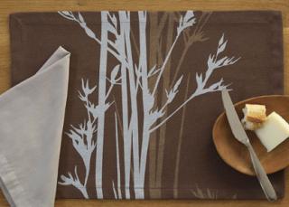 Cove Placemat: Cocoa + Silver  Hemp/Organic Cotton $25