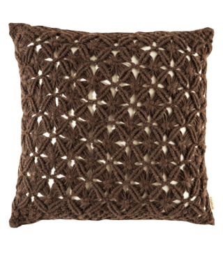 Alpaca Macramé Throw Pillow - Cocoa $133