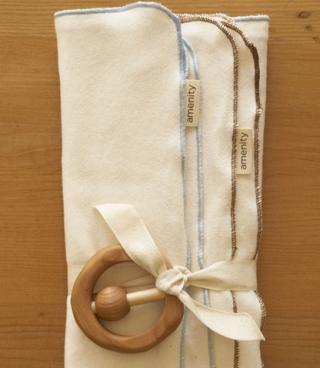 Organic Baby Blankets + Rattle:  $45