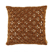 Alpaca Macramé Throw Pillow - Caramel $133