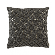 Alpaca Macramé Throw Pillow - Charcoal $133