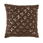 Alpaca Macramé Throw Pillow - Cocoa $133