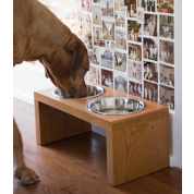 MuirReclaimed Wooden Elevated Dog Bowls: $107