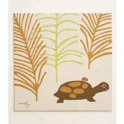 Turtle 24x24 Stretched Print: Hemp/Organic Cotton