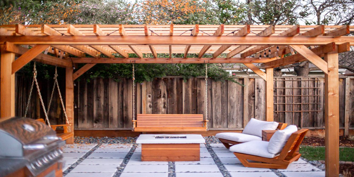 Cedar Pergola for Patio Roof Extension
