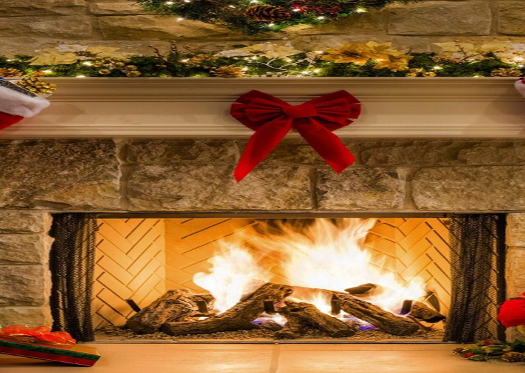 Christmas Fireplace Wallpaper