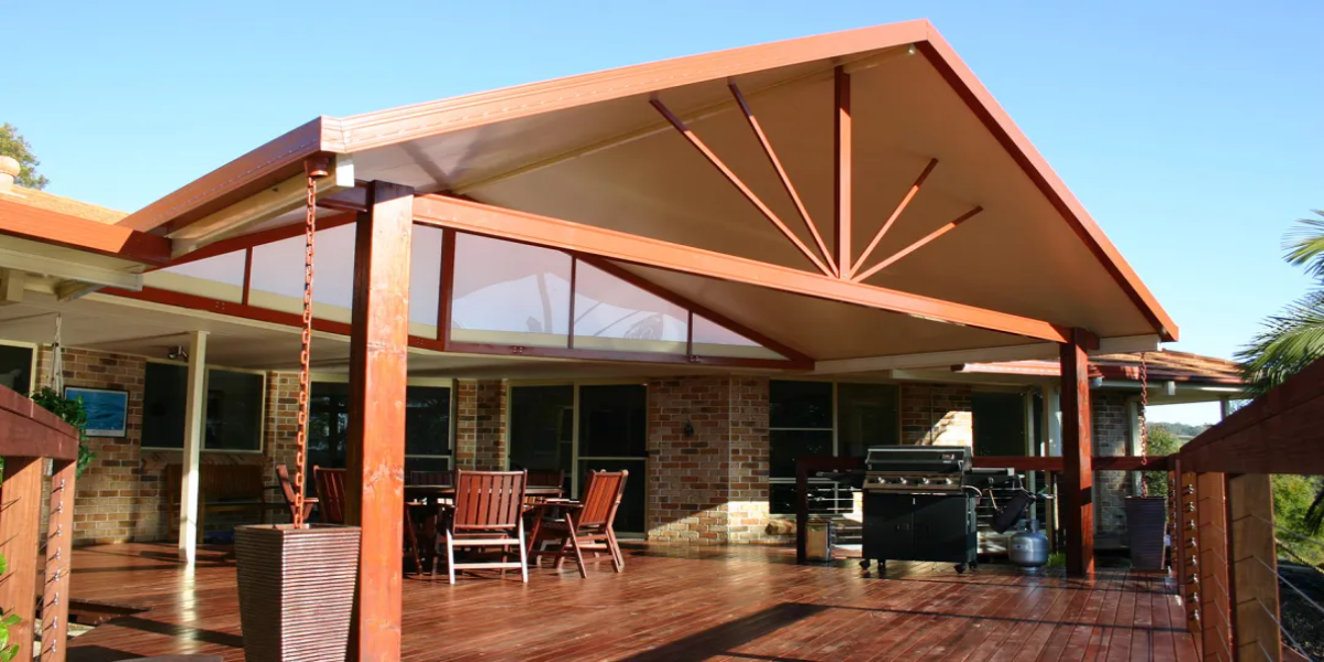 Large Open Patio Space with Separate Gable Roofs