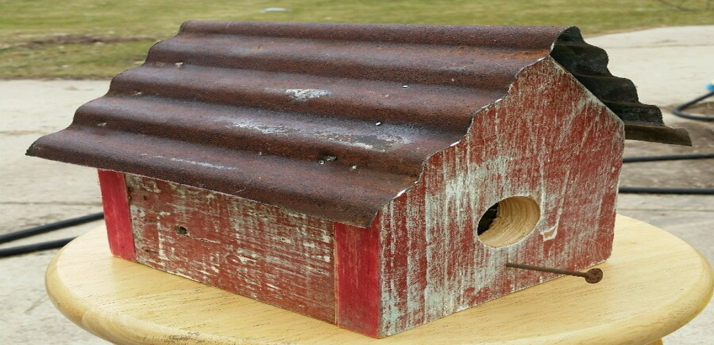 Metal Roof on The Birdhouse