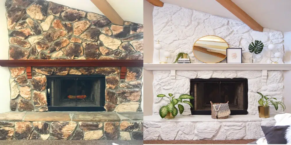 Paint the Stone Fireplace