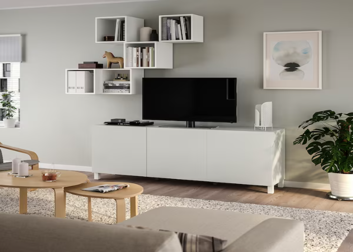 Tv & Storage Combined in White IKEA Media Console