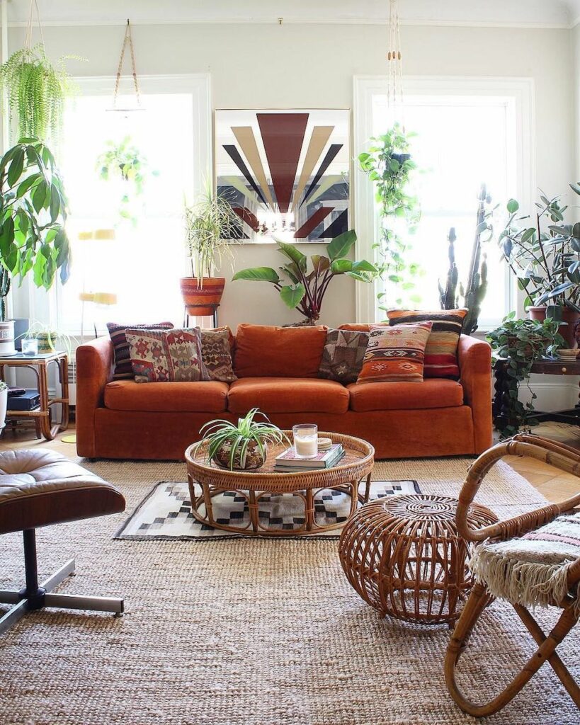 An Attractive Orange Sofa