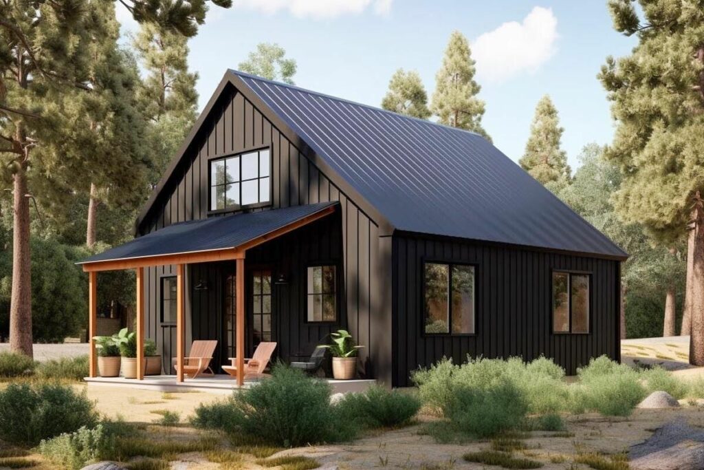 Charcoal Black Small House