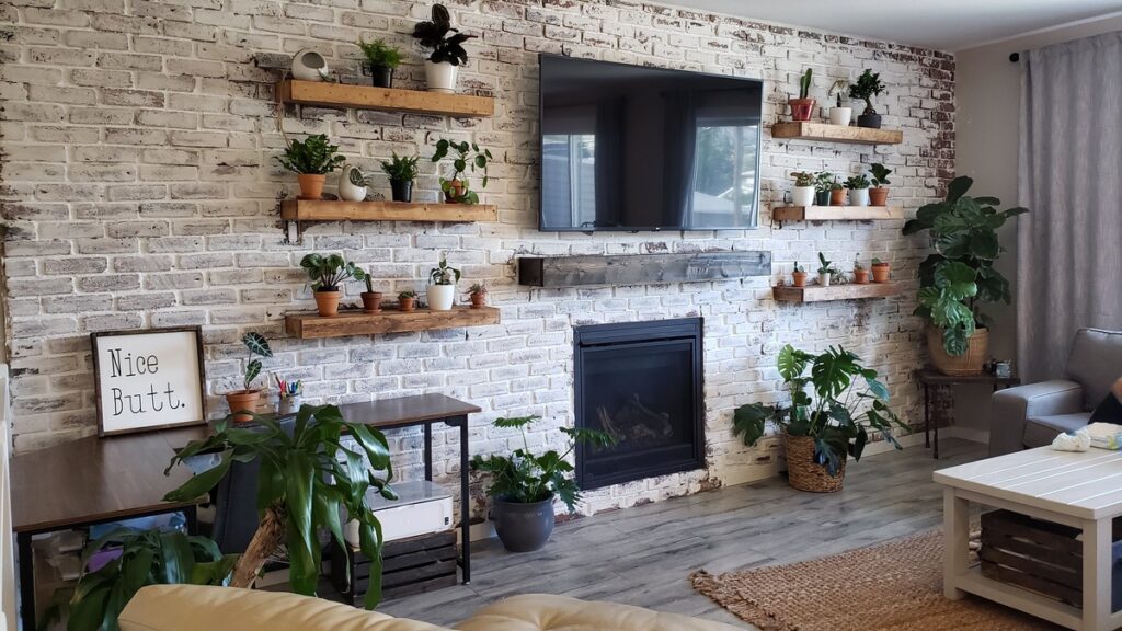 Faux Brick Wall with German Smears