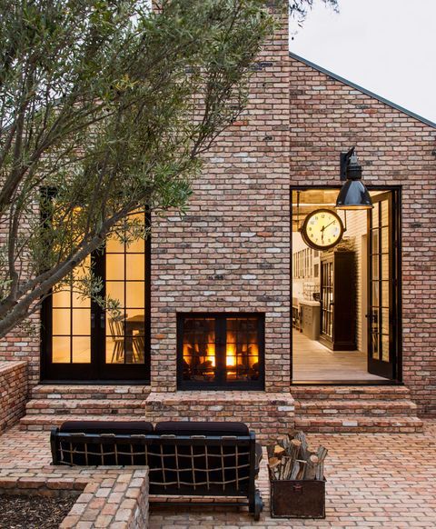Rustic Bricked House with Black French Windows