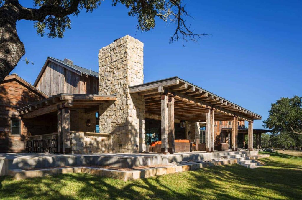 Stone House With Exposed Wooden Beams