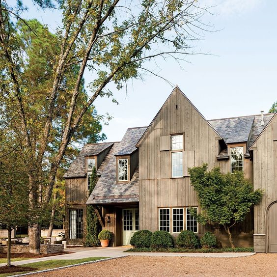 Wooden house with Gravel Landscaping