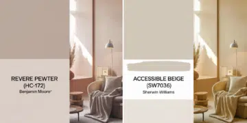 Comparing Accessible Beige (SW7036) & Revere Pewter (HC-172)