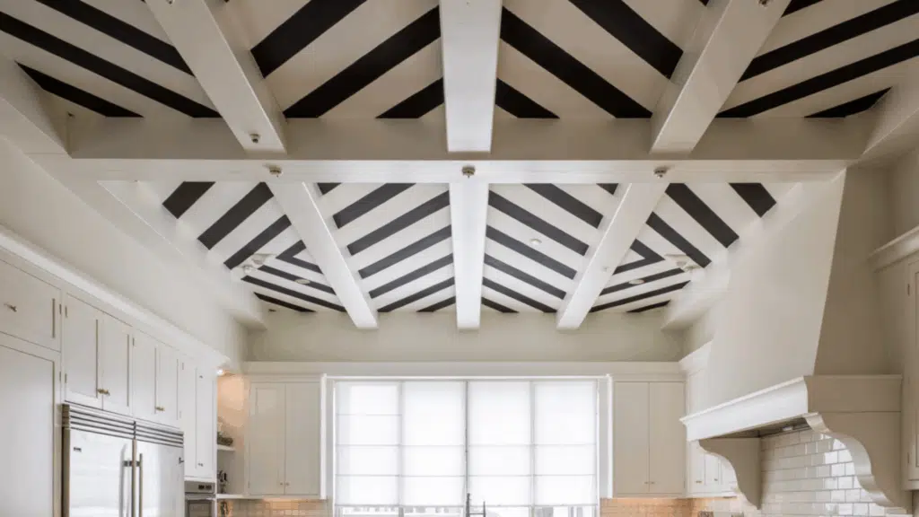 chevron ceiling beams