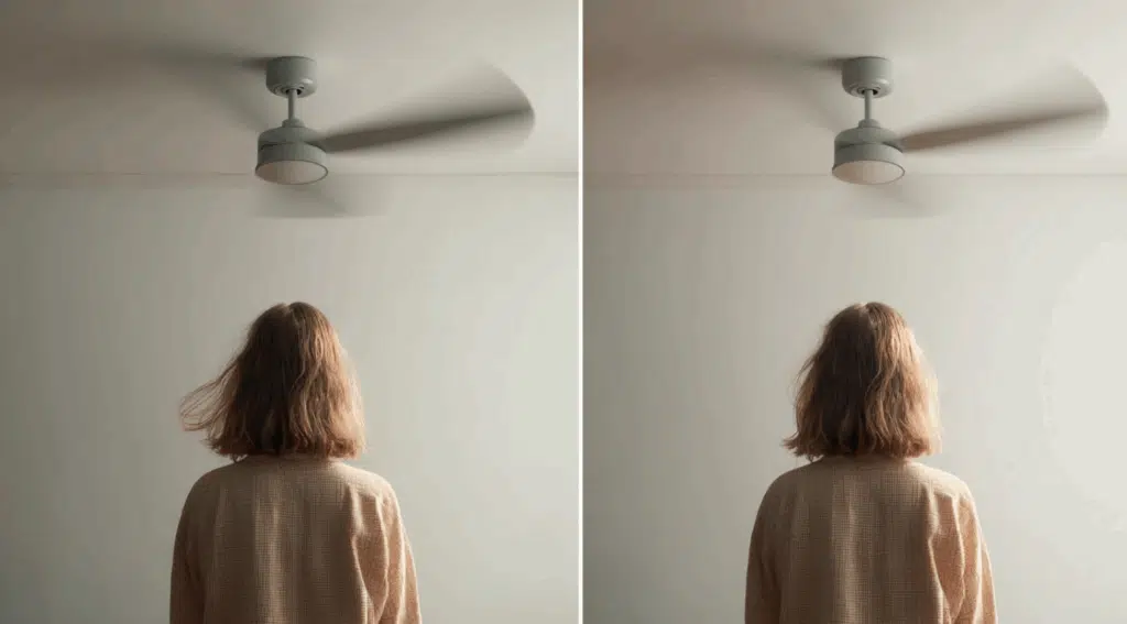how to tell if your fan is spinning the right way