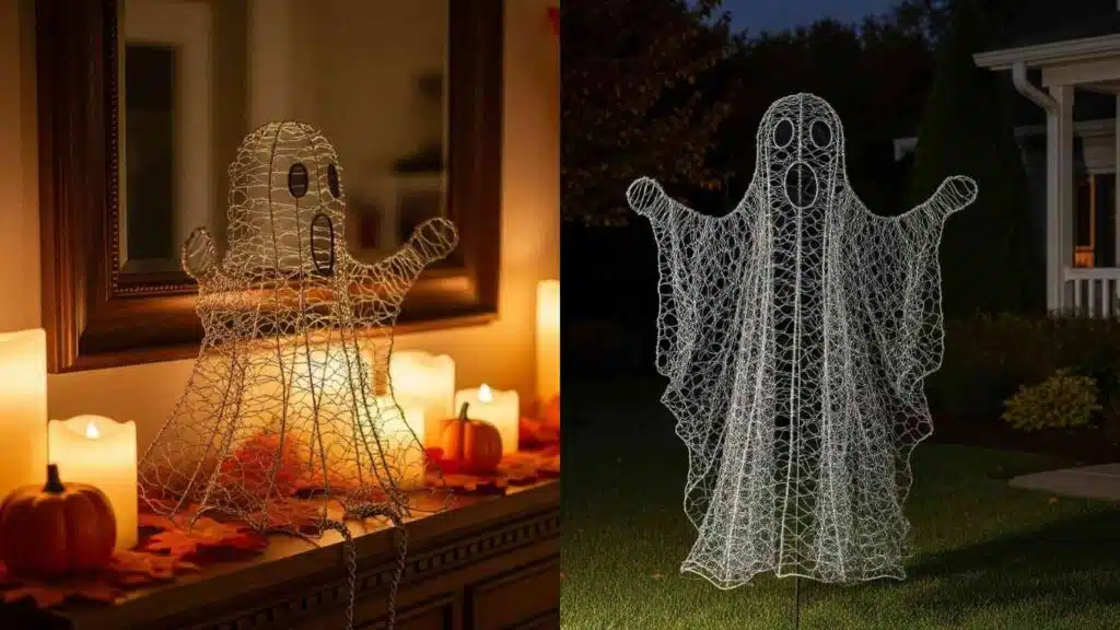 Indoor vs. Outdoor Chicken Wire Ghost Displays