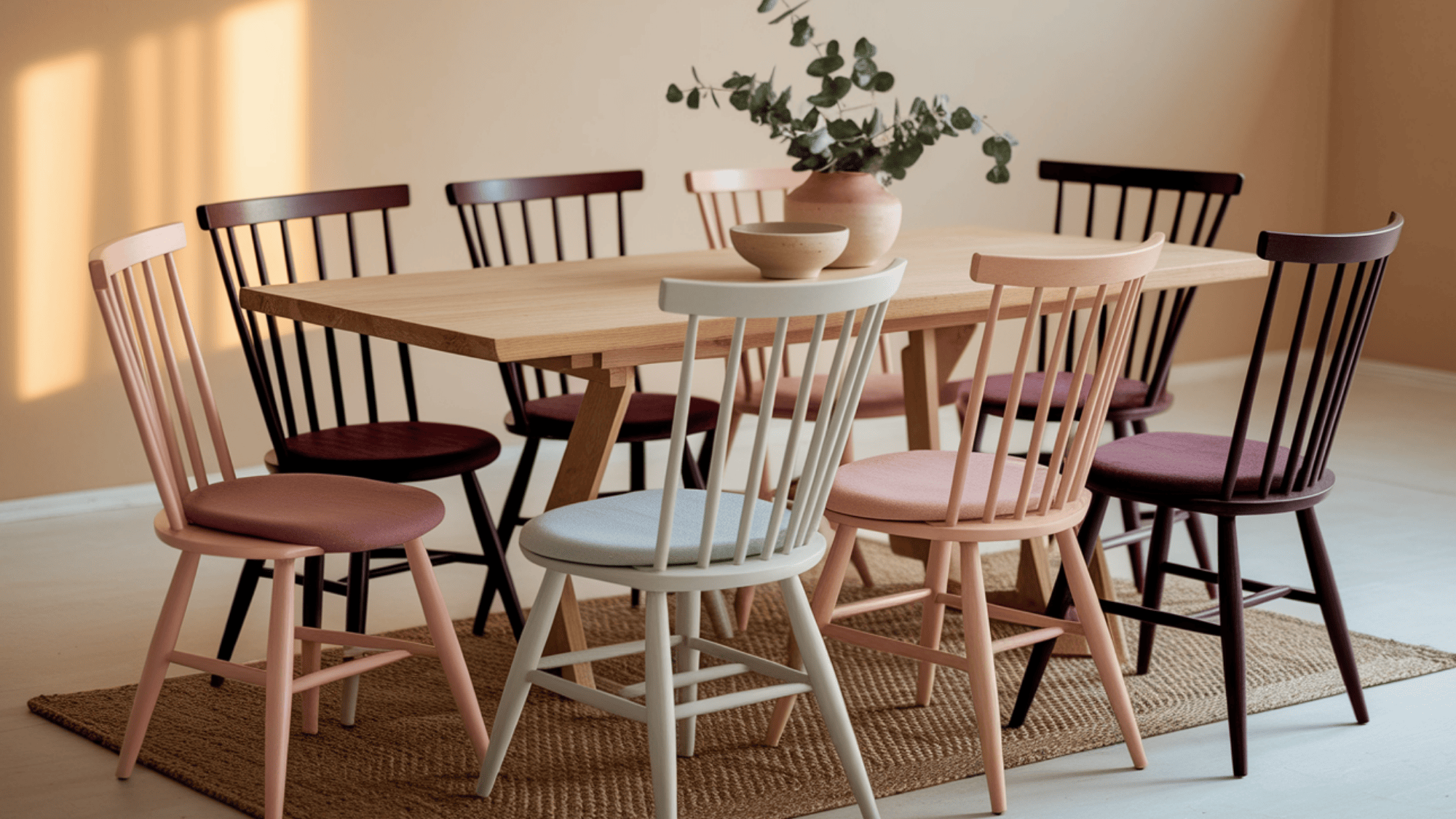 mismatched dining chairs