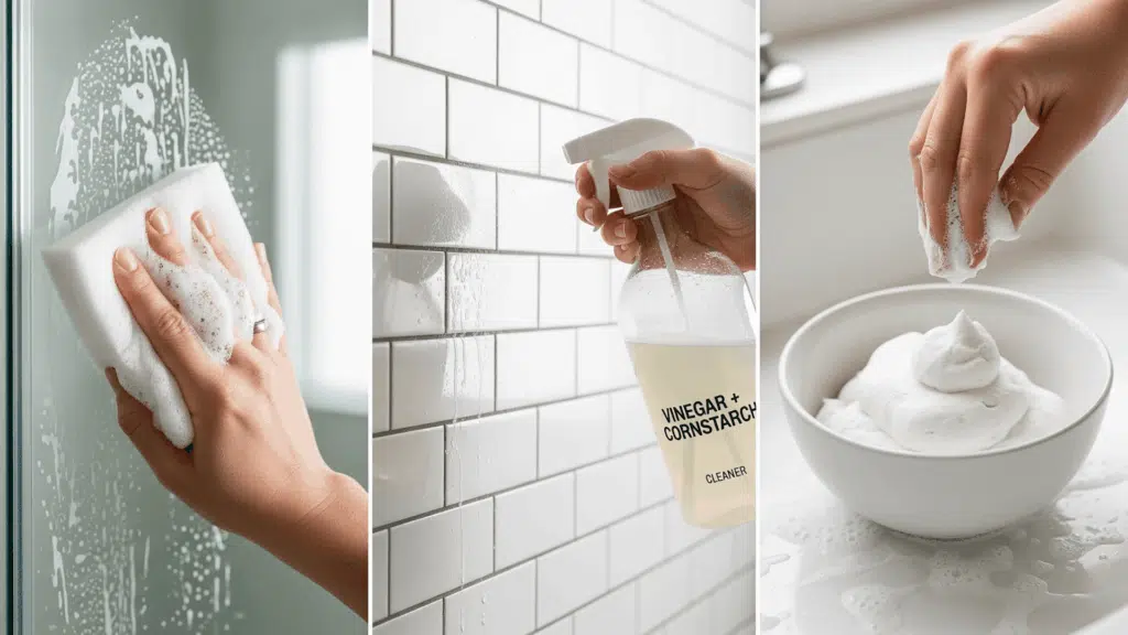 moderate cleaning methods to remove soap scum