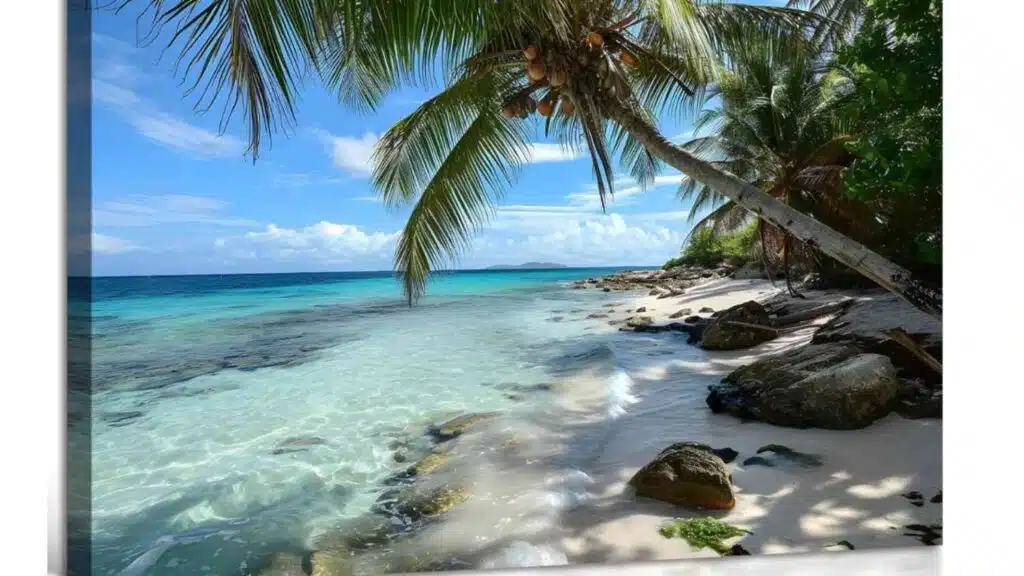 Palm Trees on the Shore Canvas