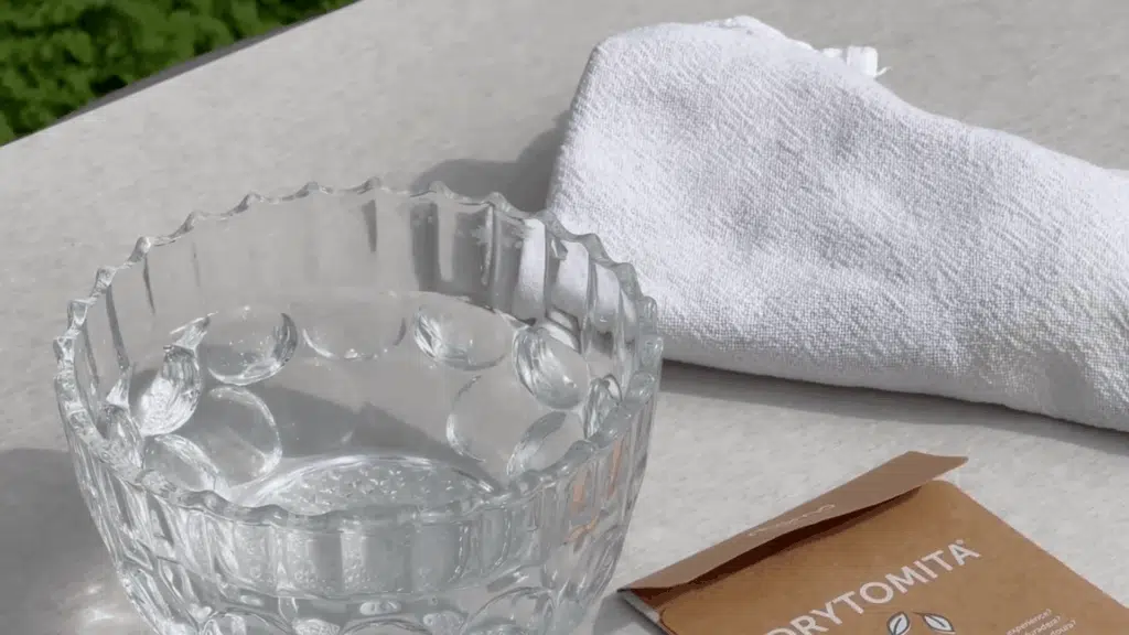 rinse with water