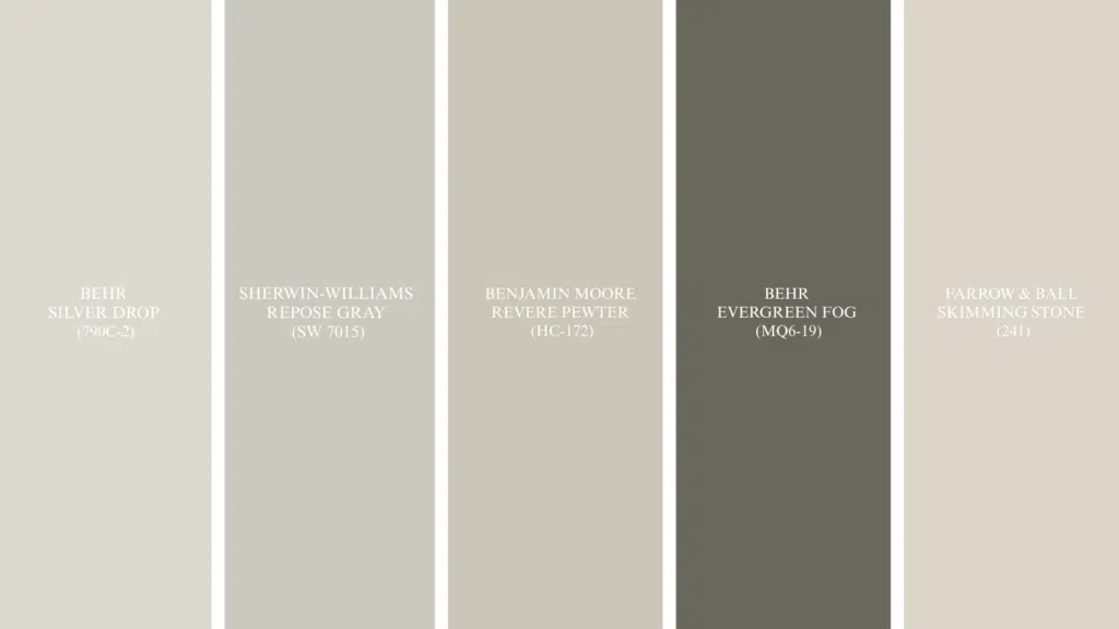 suggested alternatives of behr's sage gray