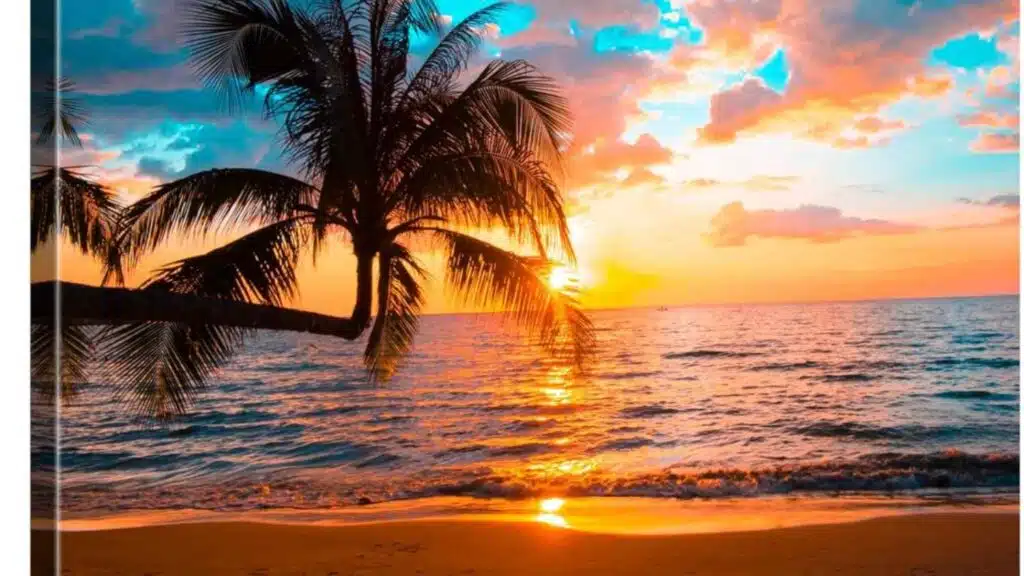 tranquil beach sunset