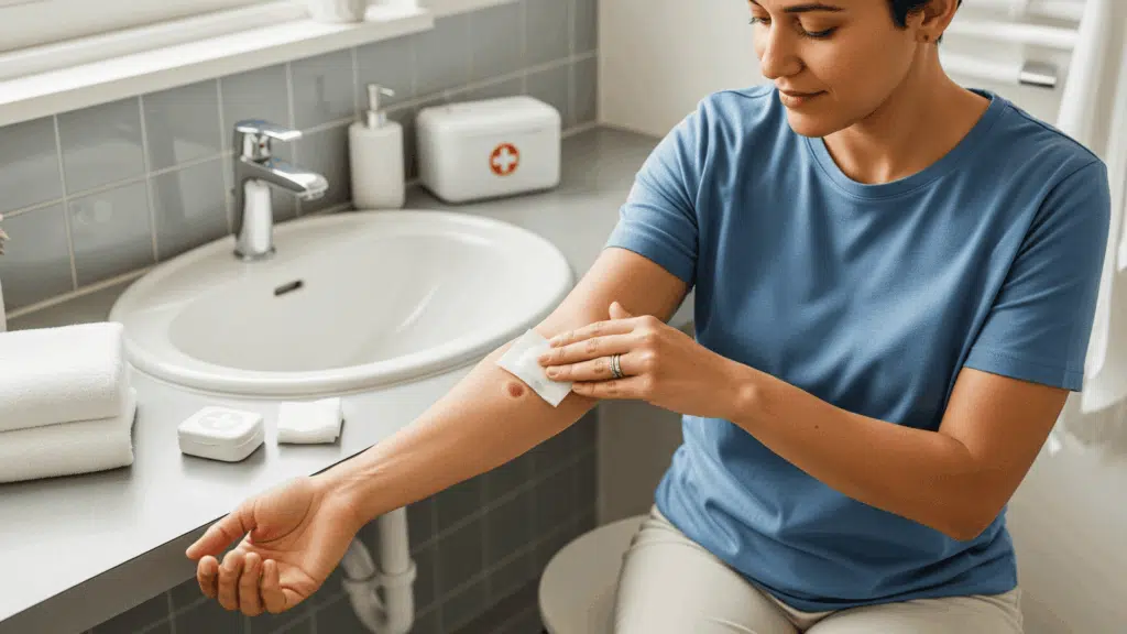 treating rug burn at home step three