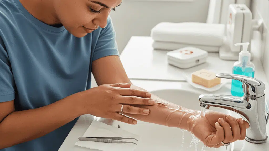 treating rug burn at home step two