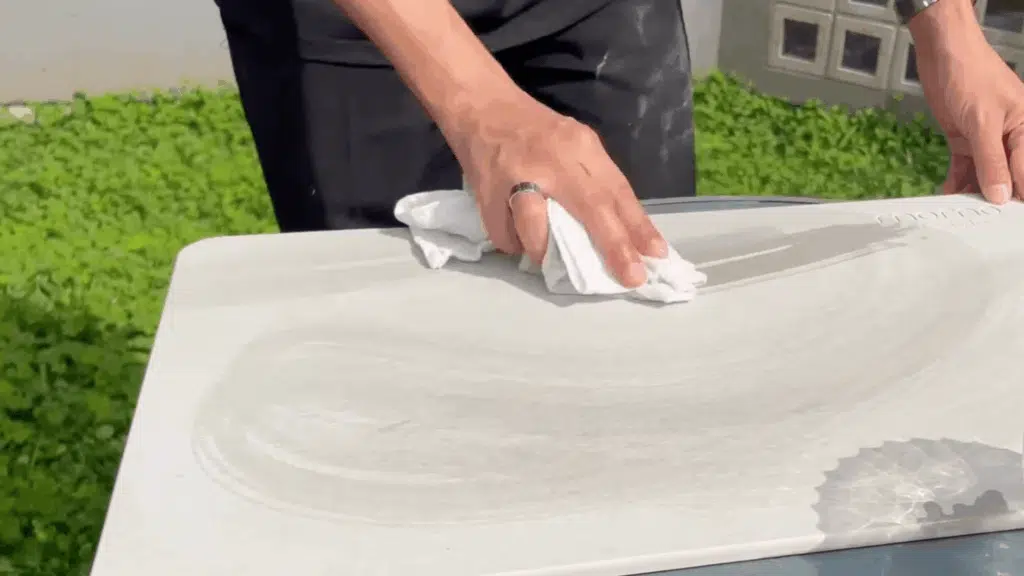 wipe with cloth