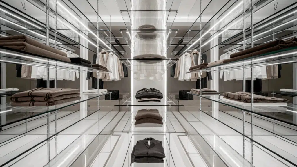 Luxury Walk-in with Glass Shelves