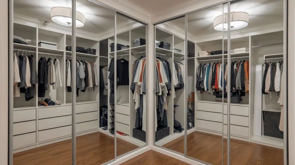 Mirrored Reach-in Closet