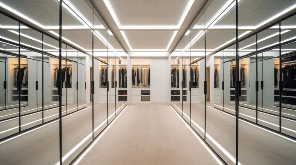 Mirrored Walk-in Closet