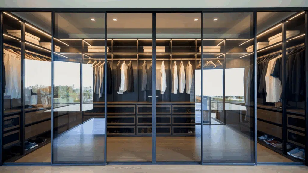 Sliding Glass Walk-in Closet