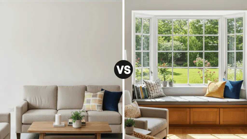 from plain wall to reading nook before and after
