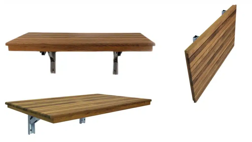 heavy duty wall mounted fold Down teak shower seat