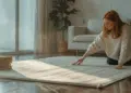 how to flatten a rug