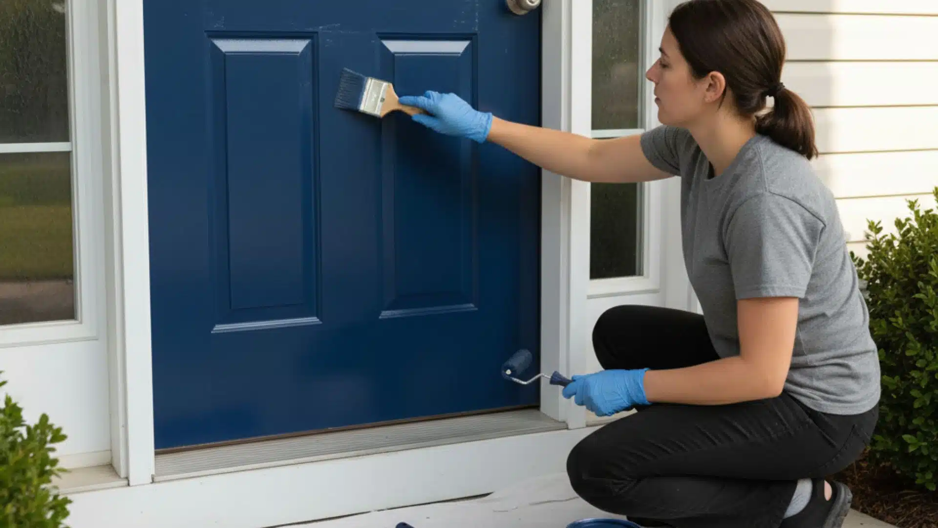 how to paint a metal front door