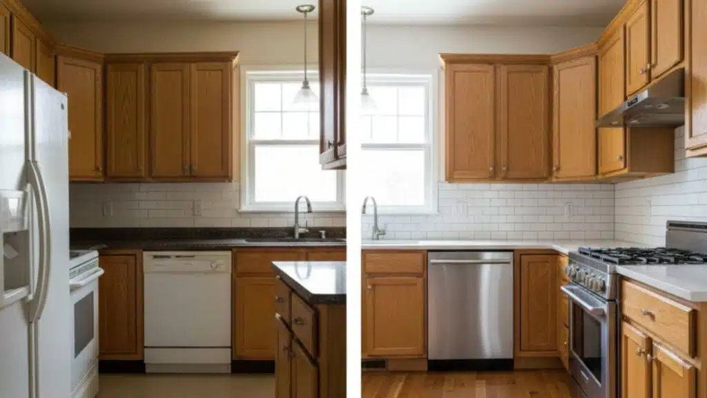 kitchen and retained oak