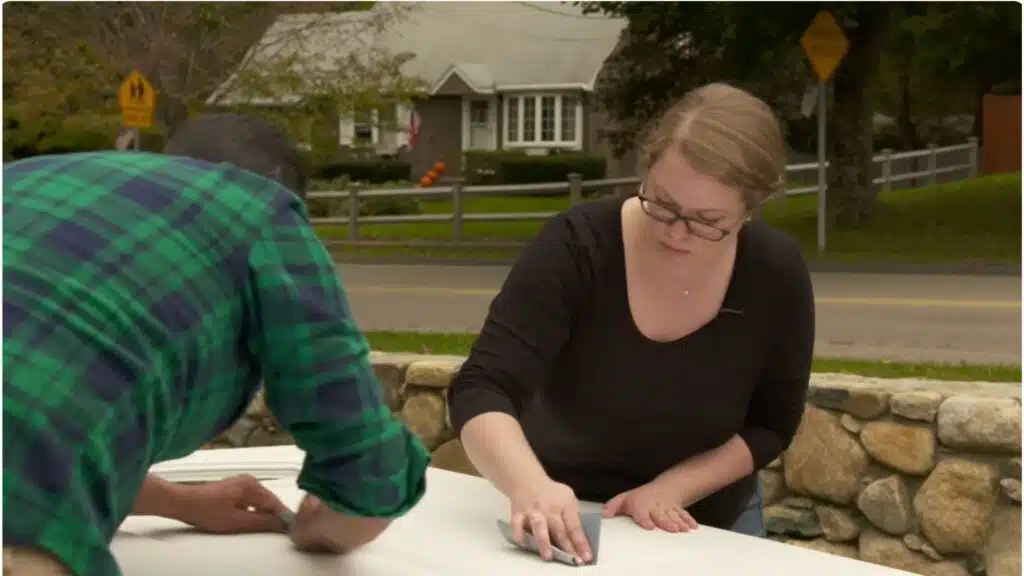 step 2 lightly sand the surface