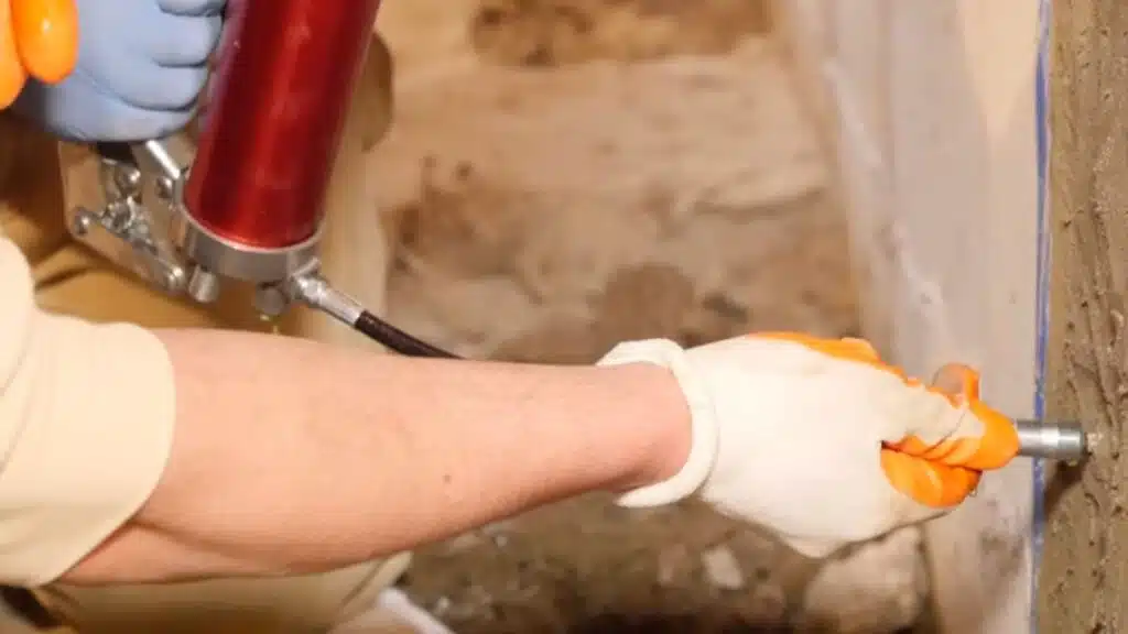 step 3 pump hydroactive gel into the crack