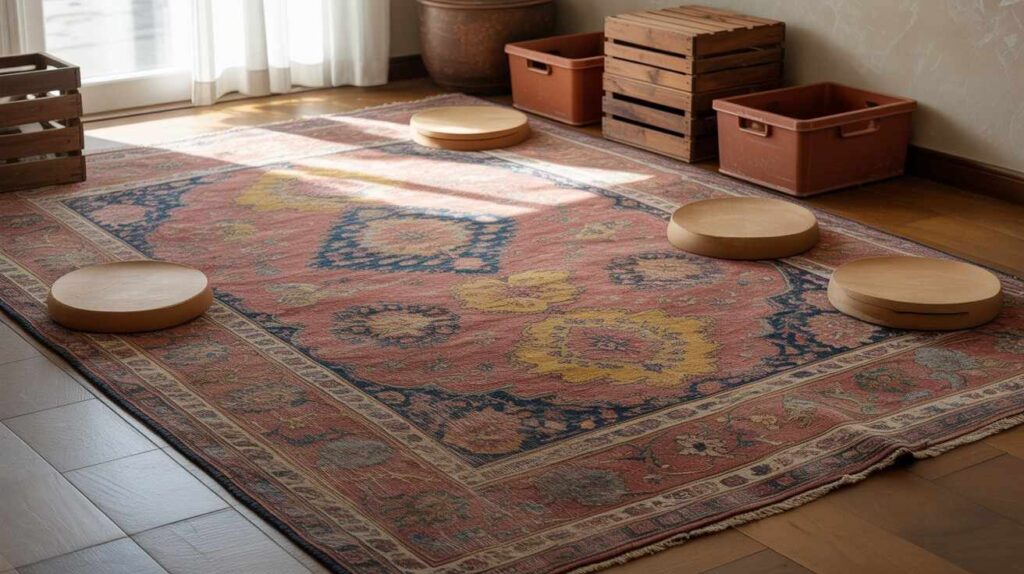 weights on rug