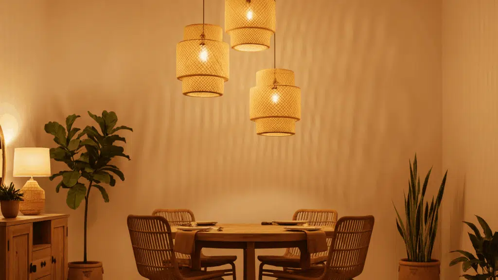 10 woven light fixtures