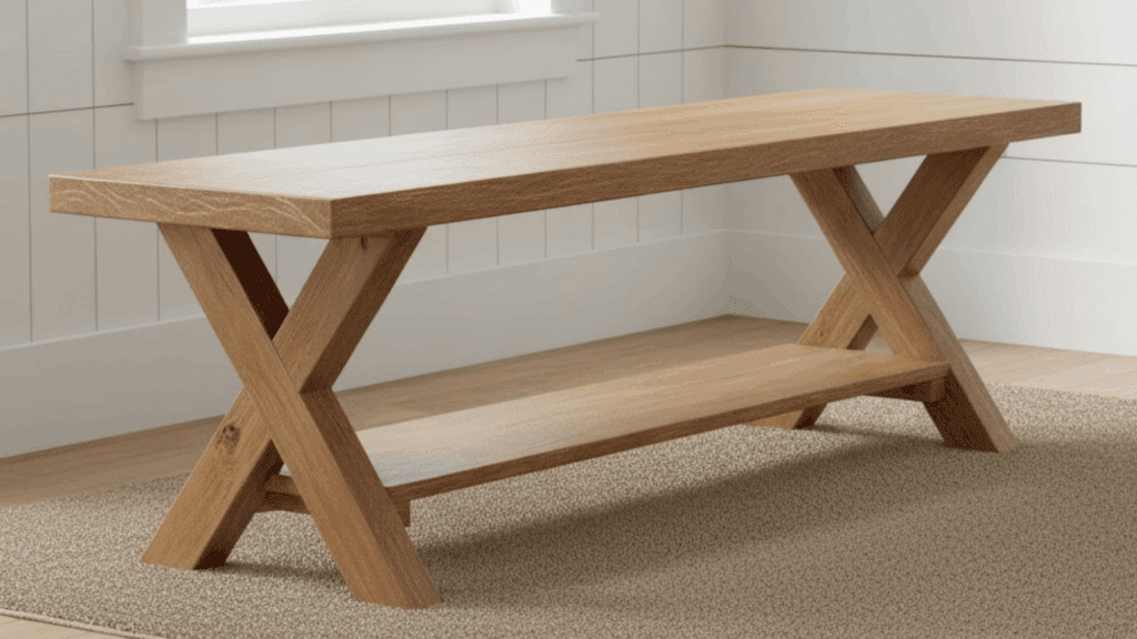 x frame farmhouse bench