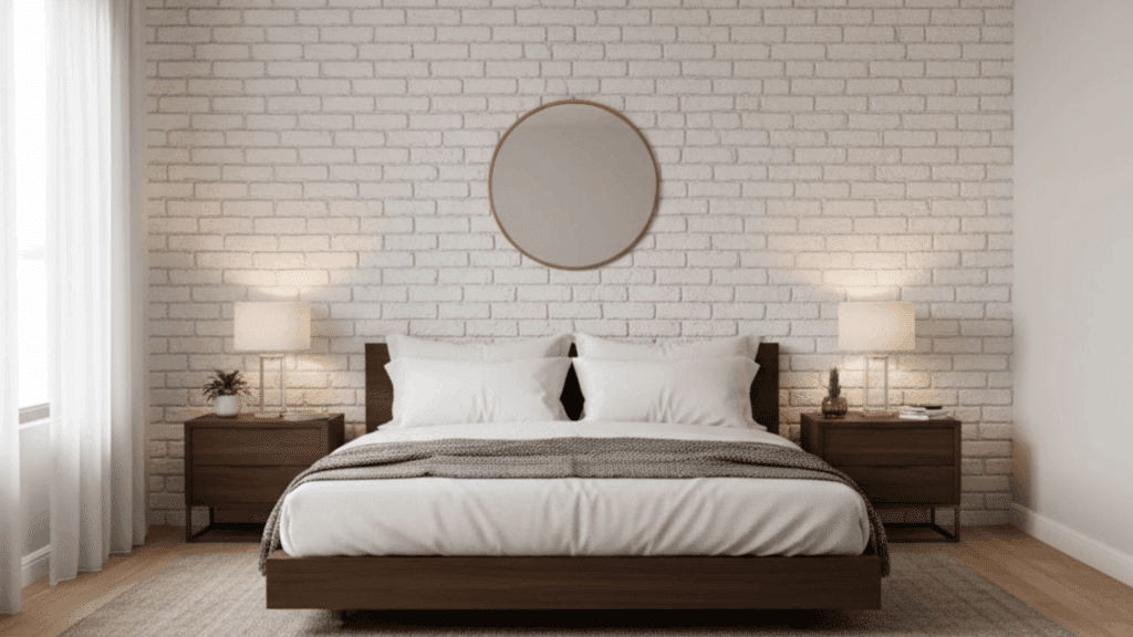 3 accent wall behind the bed