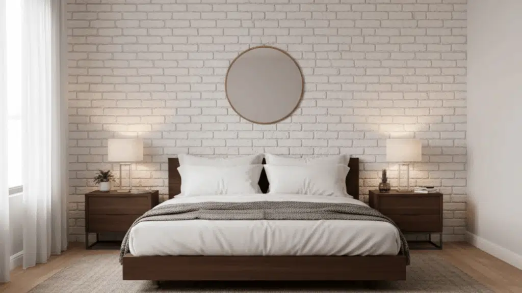 3 accent wall behind the bed