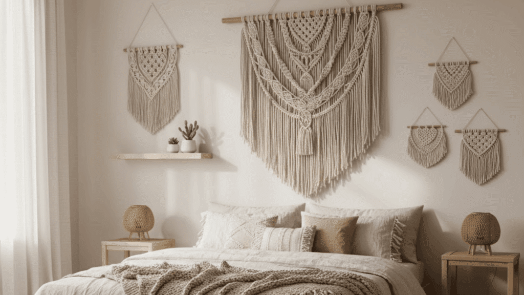 8 textured wall hangings